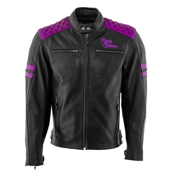 Leather Jackets Rusty Stitches Leather Moto Jacket Jack Jari Black/Purple