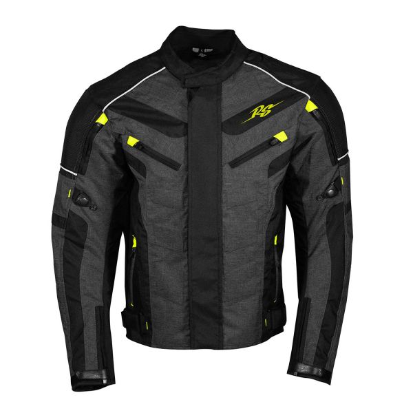 Textile jackets Rusty Stitches Textile Moto Jacket Romeo Black/Yellow Fluo