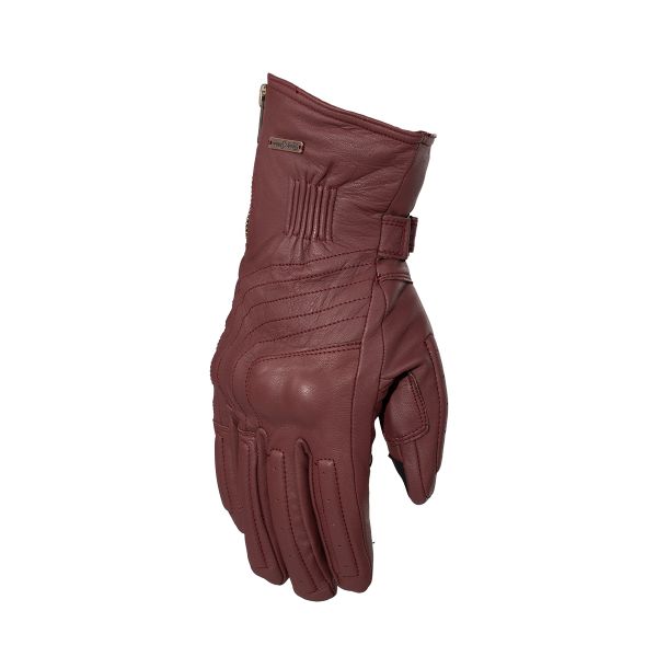  Rusty Stitches Leather Moto Gloves Ray Maroon 24