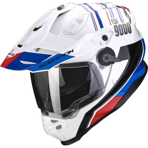  Scorpion Exo Moto Adventure/Touring Helmet ADF-9000 Air Desert Alb/Albastru/Rosu