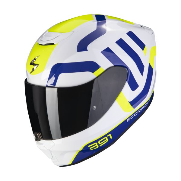 Casti Moto Integrale Scorpion Exo Casca Moto Full-Face 391 Arok Alb/Albastru/Galben Fluo Glossy 23