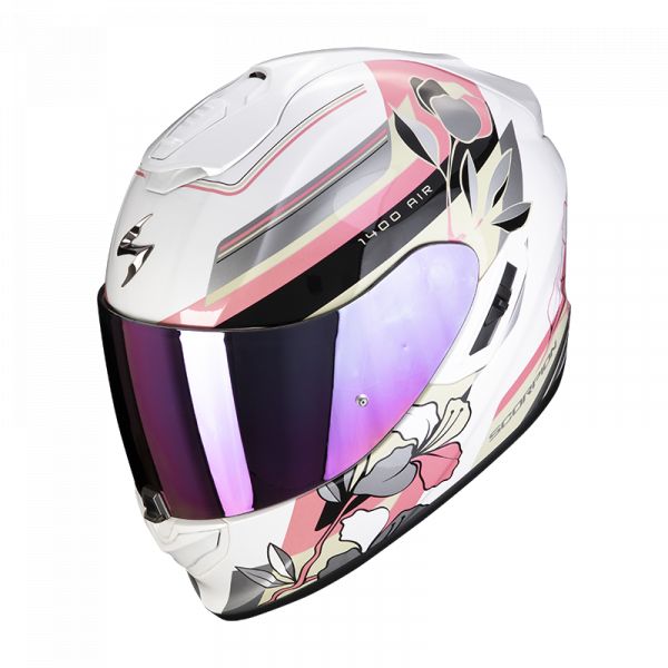 Full face helmets Scorpion Exo Moto Full-Face Helmet Exo-1400 Air Gaia Pearl White/Pink/Green 2022