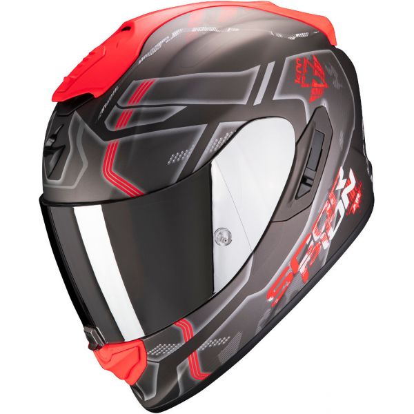 Full face helmets Scorpion Exo Moto Helmet Full-Face Exo 1400 Air Spatium Matt Silver/Red