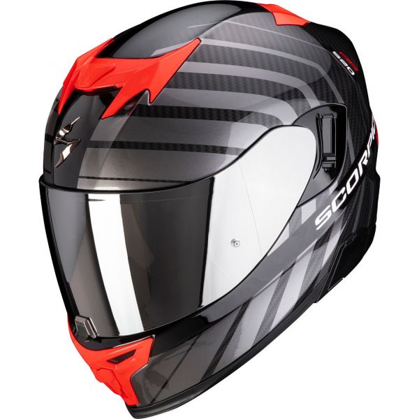  Scorpion Exo Moto Helmet Full-Face Exo 520 Air Shade Pearl Black/Red 2021