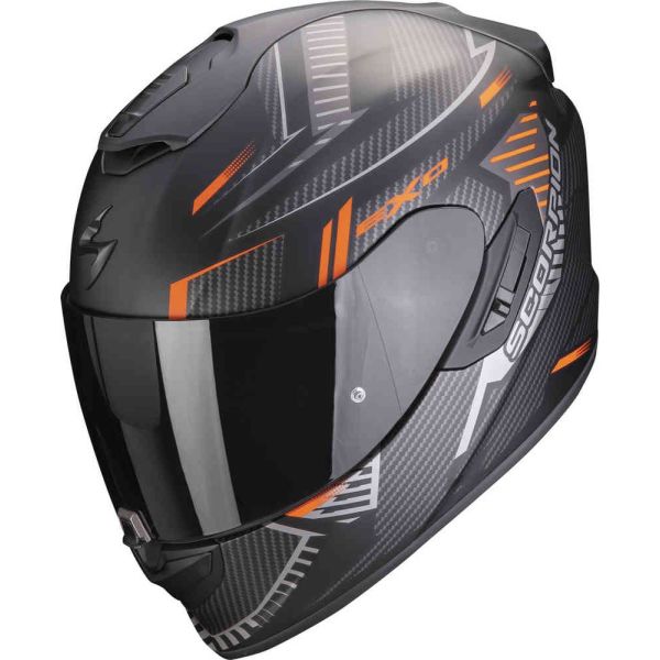 Casti Moto Integrale Scorpion Exo Casca Moto Full-Face/Integrala 1400 Evo Air Shell Negru Mat/Portocaliu