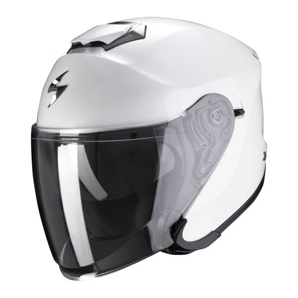  Scorpion Exo Moto Open Face/Jet EXO-S1 Solid Pearl White Helmet