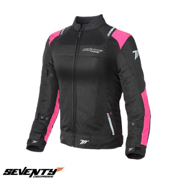 Textile Womens Jackets Seventy Lady Textile Moto Jacket SD-JR54 Black/Pink