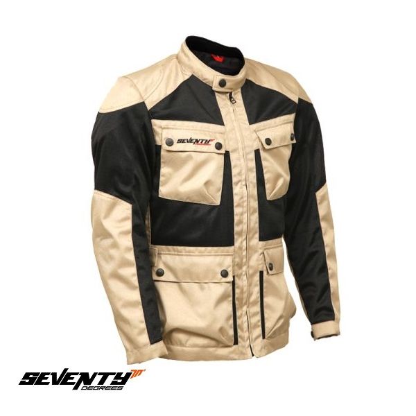 Textile jackets Seventy Textile Moto JacketSD-JC30 Black/Beige