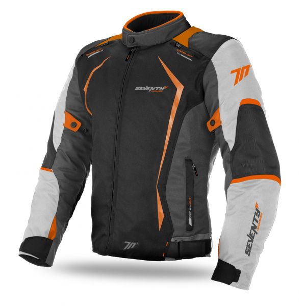 Textile jackets Seventy SD-JR47 Gray/Orange Textile Waterproof Jacket