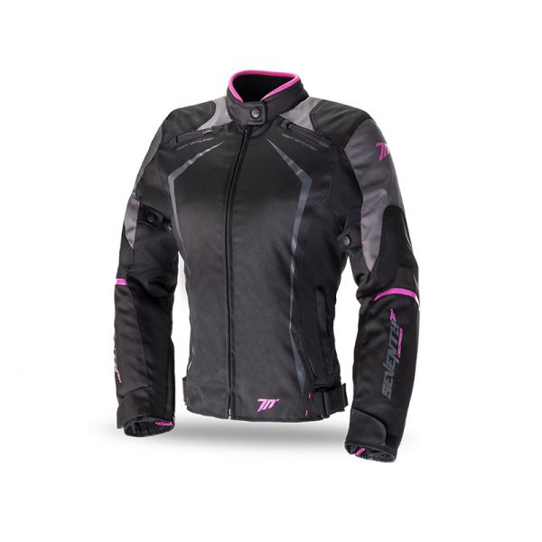  Seventy Geaca Moto Textila Impermeabila SD-JR49 Dark Gray/Pink Dama