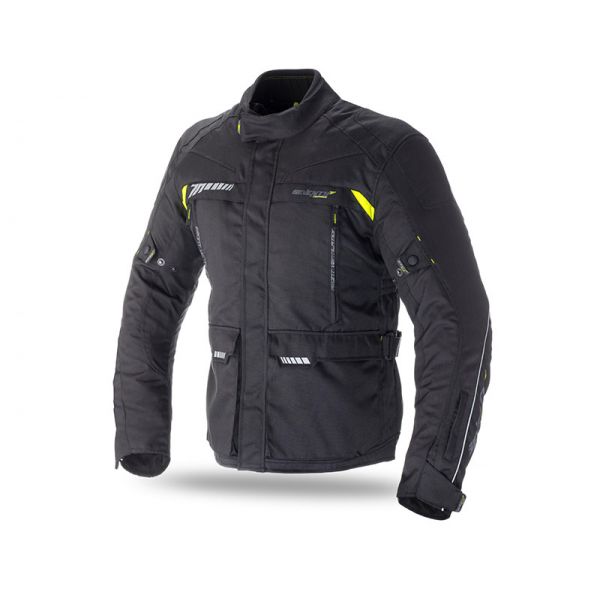 Textile jackets Seventy SD-JT41 Black/Yellow Waterproof Textile Jacket