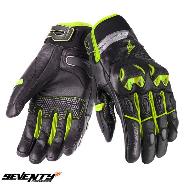 Grips Road Bikes Seventy Leather Moto Gloves Racing/Naked SD-N47 Black/Yellow 24