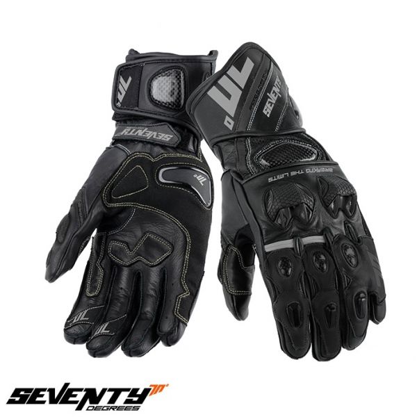 Gloves Racing Seventy Leather Moto Gloves SD-R12 Black