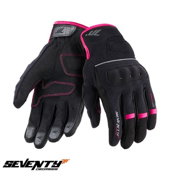 Gloves Womens Seventy Lady Textile Moto Gloves SD-C56 Summer Black/Pink 24