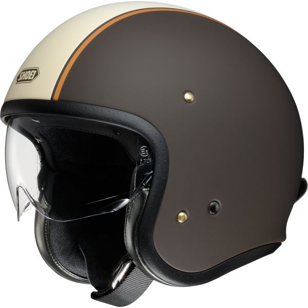 Jet helmets SHOEI Jet/Open Face Moto Helmet J.O Carburettor TC-10 Brown Matt 2022