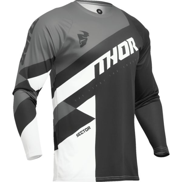 Kids Jerseys MX-Enduro Thor Youth Moto MX/Enduro Sector Checker Black/Gray 2024
