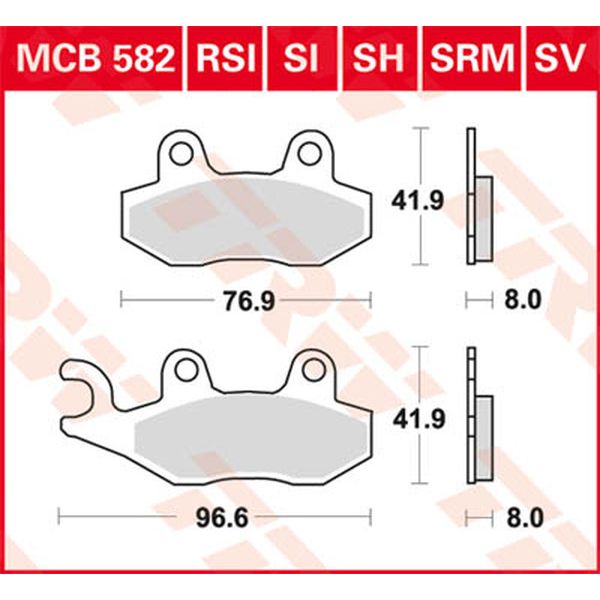 Brake pads TRW Brake Pads Si Series Sindered Off-road MCB582SI