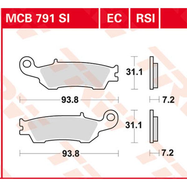 Brake pads TRW Brake Pads Si Series Sindered Off-road MCB791SI