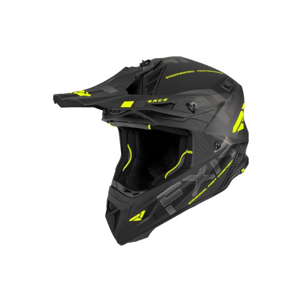 Helmets MX-Enduro FXR Snow Helmet Helium Race Div w/D-Ring Black/Hi Vis