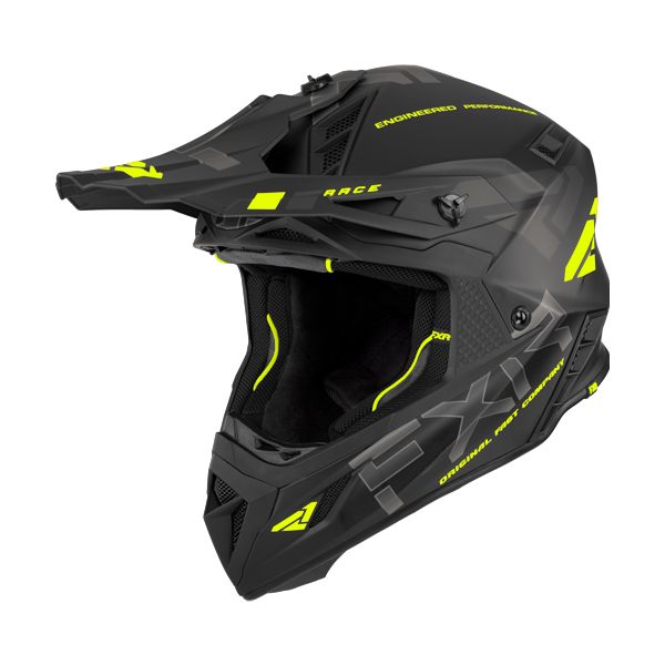 Helmets MX-Enduro FXR Snow Helmet Helium Race Div w/Auto Buckle Black/Hi Vis