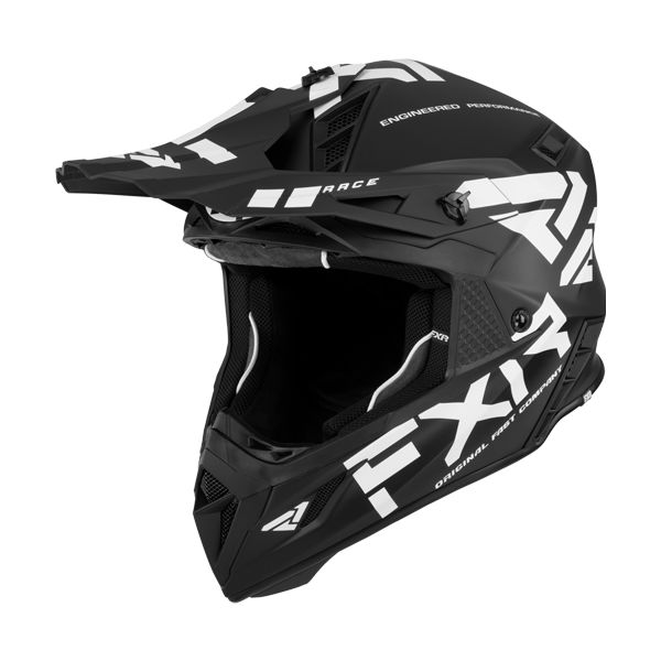 Helmets MX-Enduro FXR Snow Helmet Helium Race Div w/D-Ring Black/White