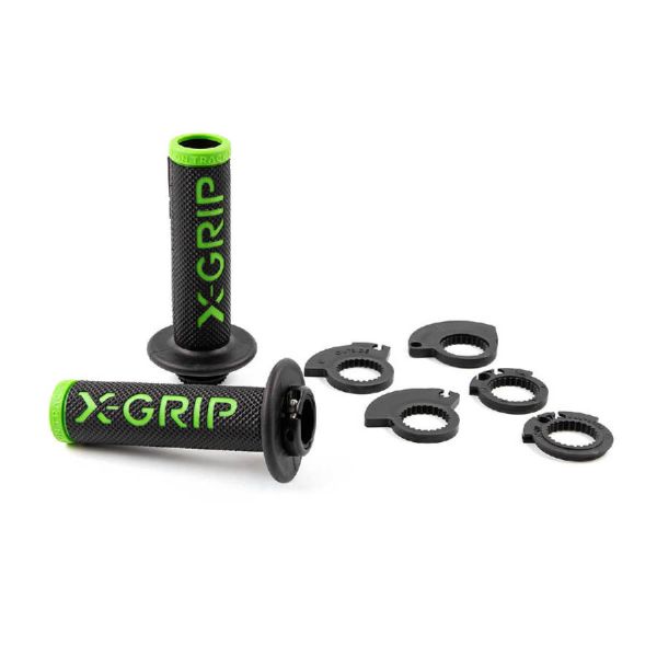 Grips Enduro/MX X-Grip Grips Open End Braaaap Black/Green XG-2101-OE