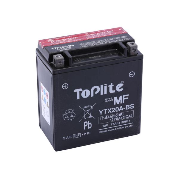 Maintenance Free Battery Yuasa Toplite TOPLITE YUASA - YTX20A-BS (FARA INTR., INCL. ACID)