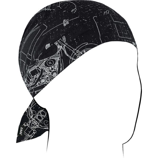 Face Masks ZanHeadGear Headwrap Flydanna Cotton Moto Bluepr Z623