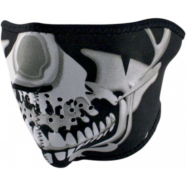 Face Masks ZanHeadGear Half Face Mask Chrome Skull One Size Wnfm023h