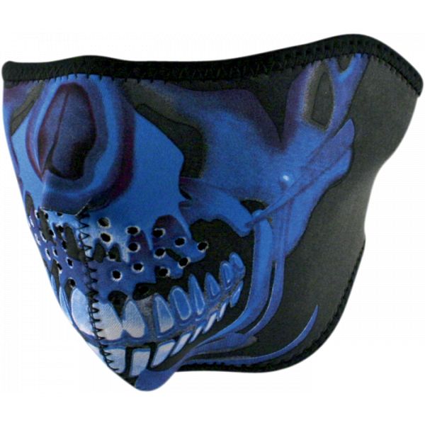 Face Masks ZanHeadGear Half Face Mask Chrome Skull One Size Wnfm024h
