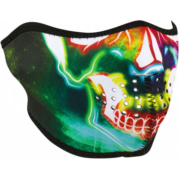 Face Masks ZanHeadGear Half Face Mask Neon Skull One Size Wnfm098h