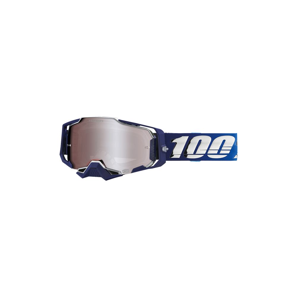 Enduro Moto Goggles Armega Blue Silver Mirrored Lens