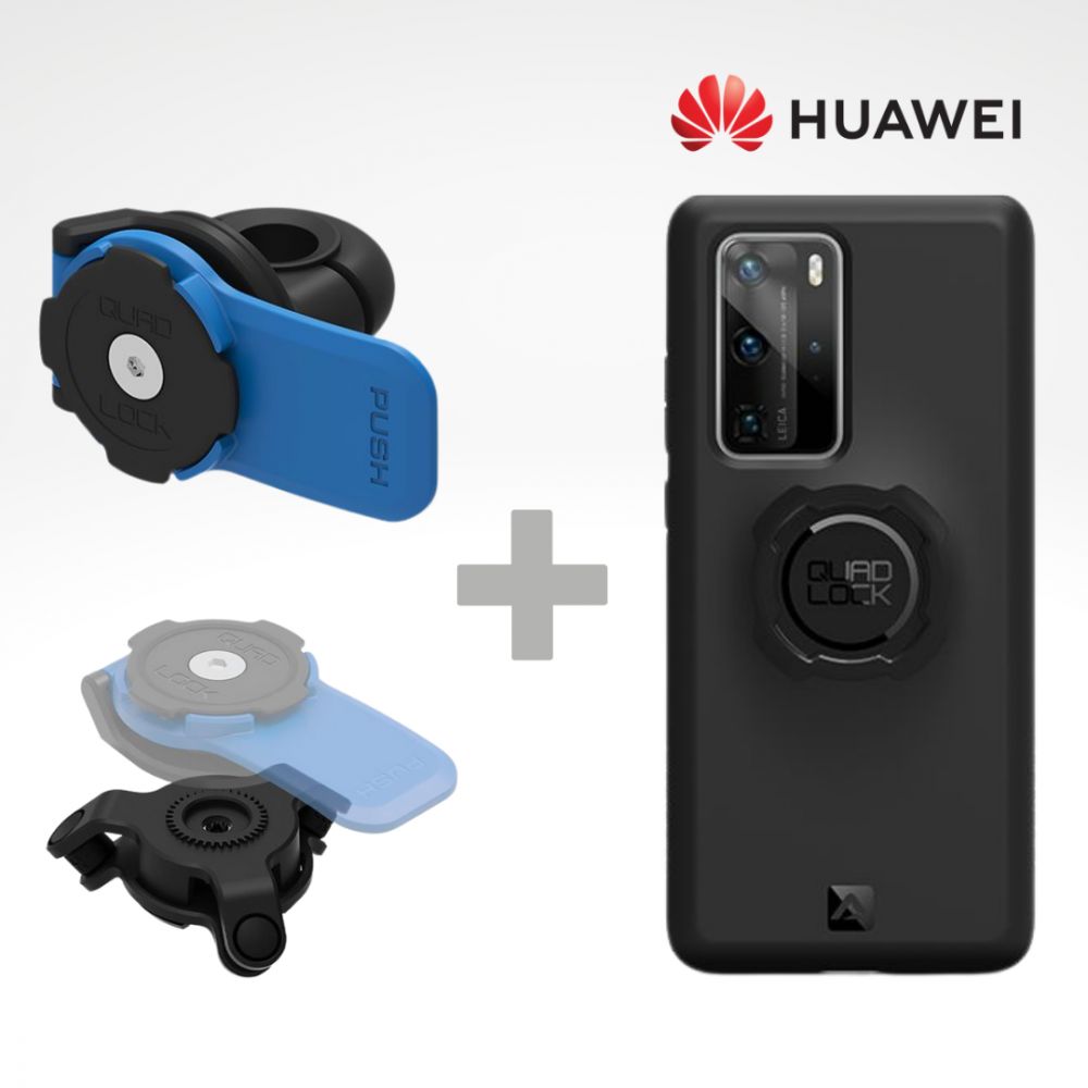 Kit Suport Telefon Moto pe Oglinda + Amortizor Vibratii + Carcasa Telefon  Huawei | Quad Lock QLM-MIR-2+QLA-VDM-huawei - Moto24