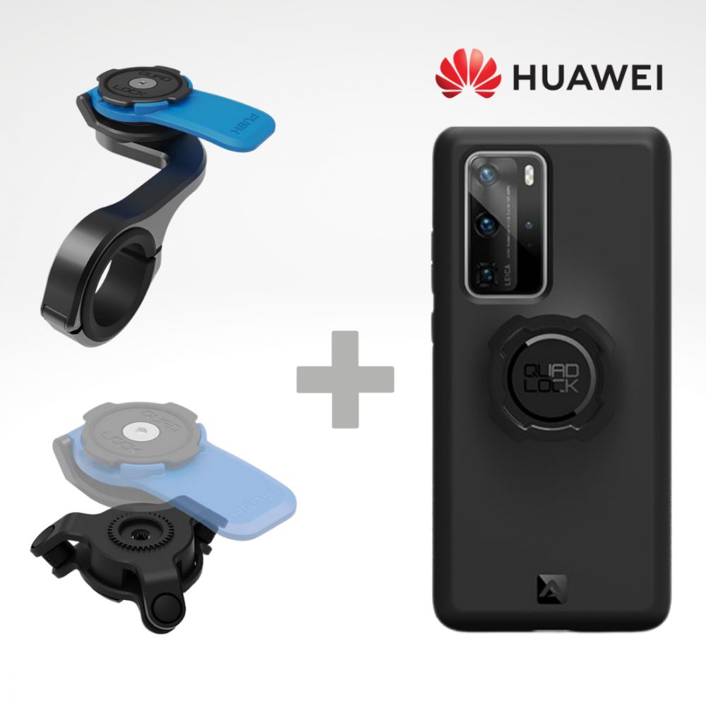Kit Suport Telefon Moto pe Ghidon PRO + Amortizor Vibratii + Carcasa Telefon  Huawei | Quad Lock QLM-OFM-PRO+QLA-VDM-huawei - Moto24
