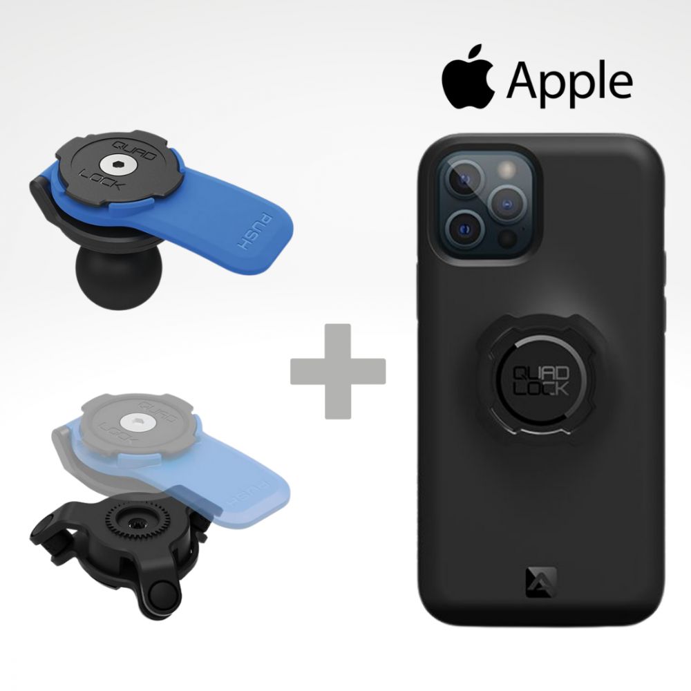 Kit Adaptor Mount+Vibration Dampener+Apple Phone Case | Quad Lock - Moto24