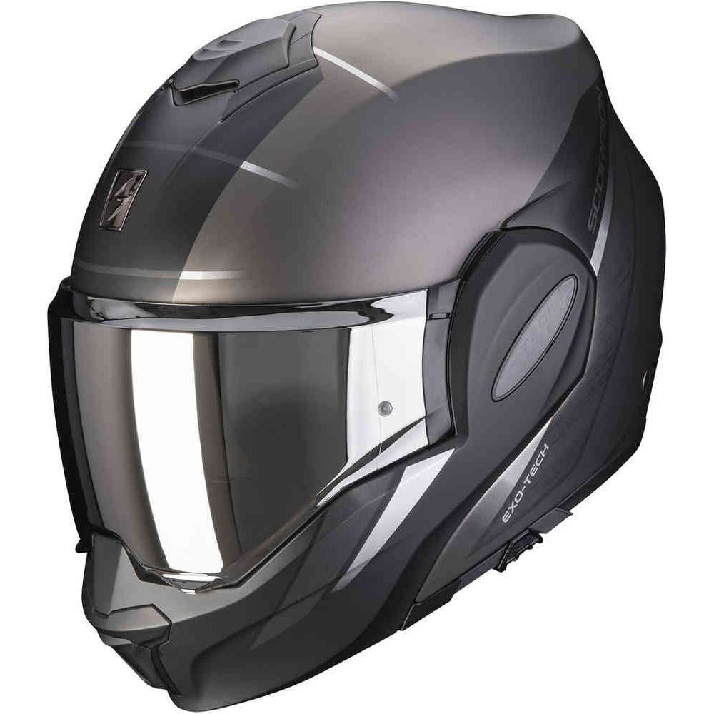 Moto Flip-Up Helmet Exo-Tech Primus Silver Matt/Black 2022 | Scorpion Exo -  Moto24
