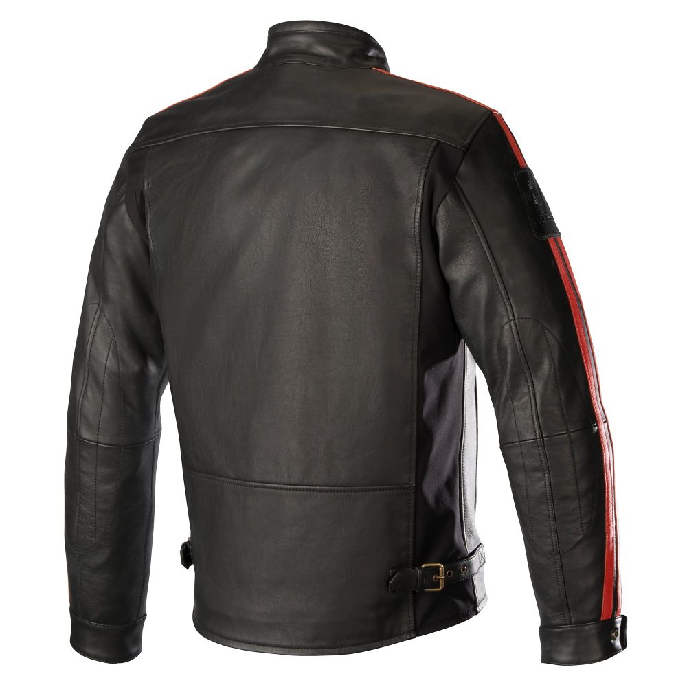 Leather Moto Jacket Oscar Honda Edition Black/Red/Beige | Alpinestars -  Moto24