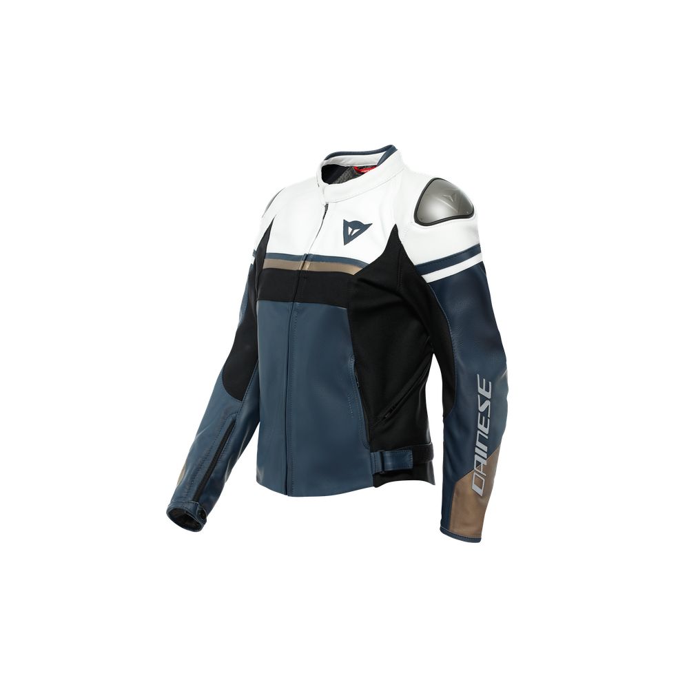 Lady Leather Moto Jacket Rapida Black-Matt/Black-Matt/White 23 | Dainese -  Moto24