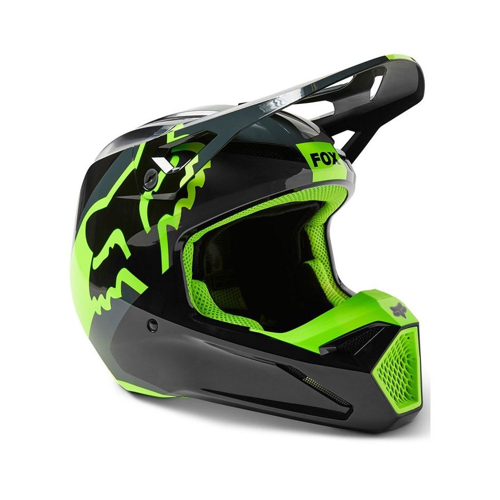 Casca Moto MX V1 XPOZR Dot/Ece Black/Green 23 | Fox Racing 30266-014 -  Moto24