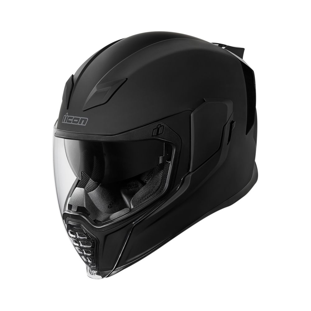 Full-Face Moto Helmet Airflite Rubatone Matte Black | Icon - Moto24