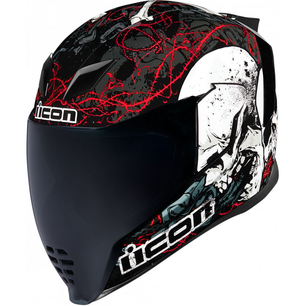 Casca Moto Full-Face Airflite Skull Black/White | Icon - Moto24