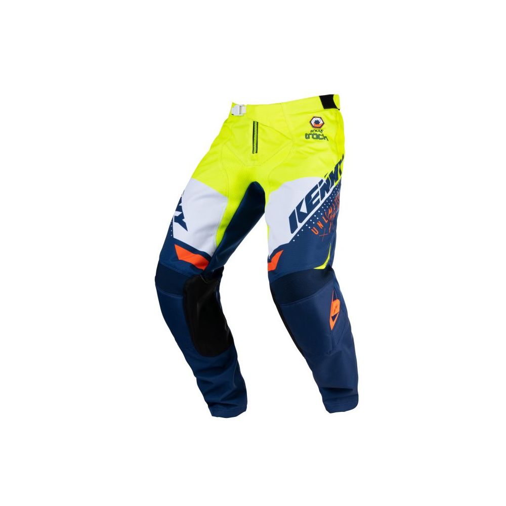 Moto MX Focus Track Adult Navy Neon Yellow Pants | Kenny - Moto24