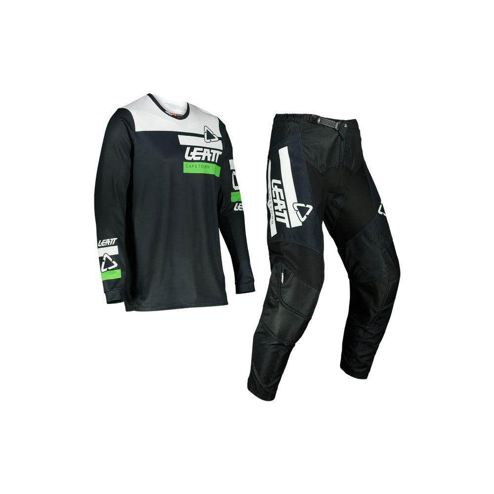 Combo Pantaloni + Tricou Ride Moto 3.5 V22 Black/Green | Leatt 502204040X -  Moto24