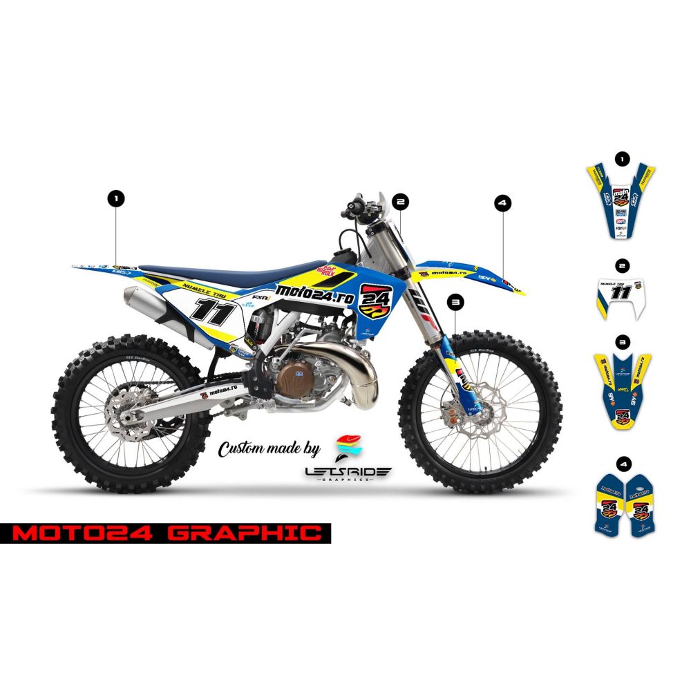 Moto24 Graphics Kit for Husqvarna | Lets Ride - Moto24