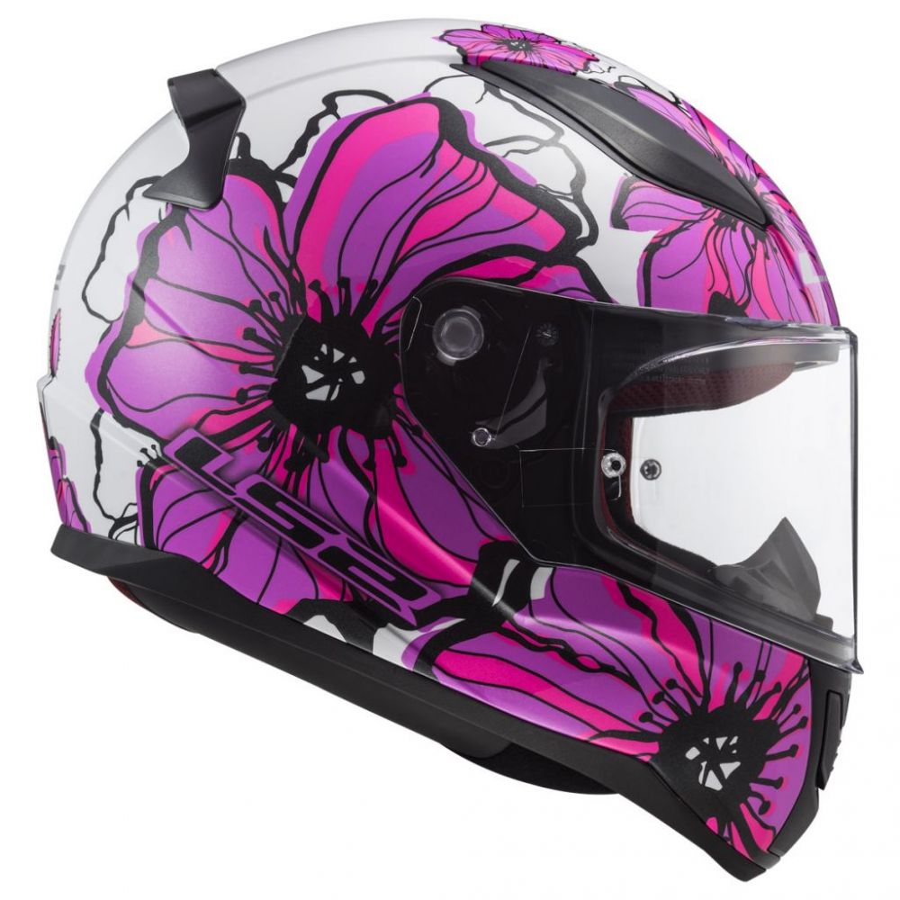 Full-Face Motorcycle Lady Helmet FF353 Rapid Poppies Pink | LS2 - Moto24