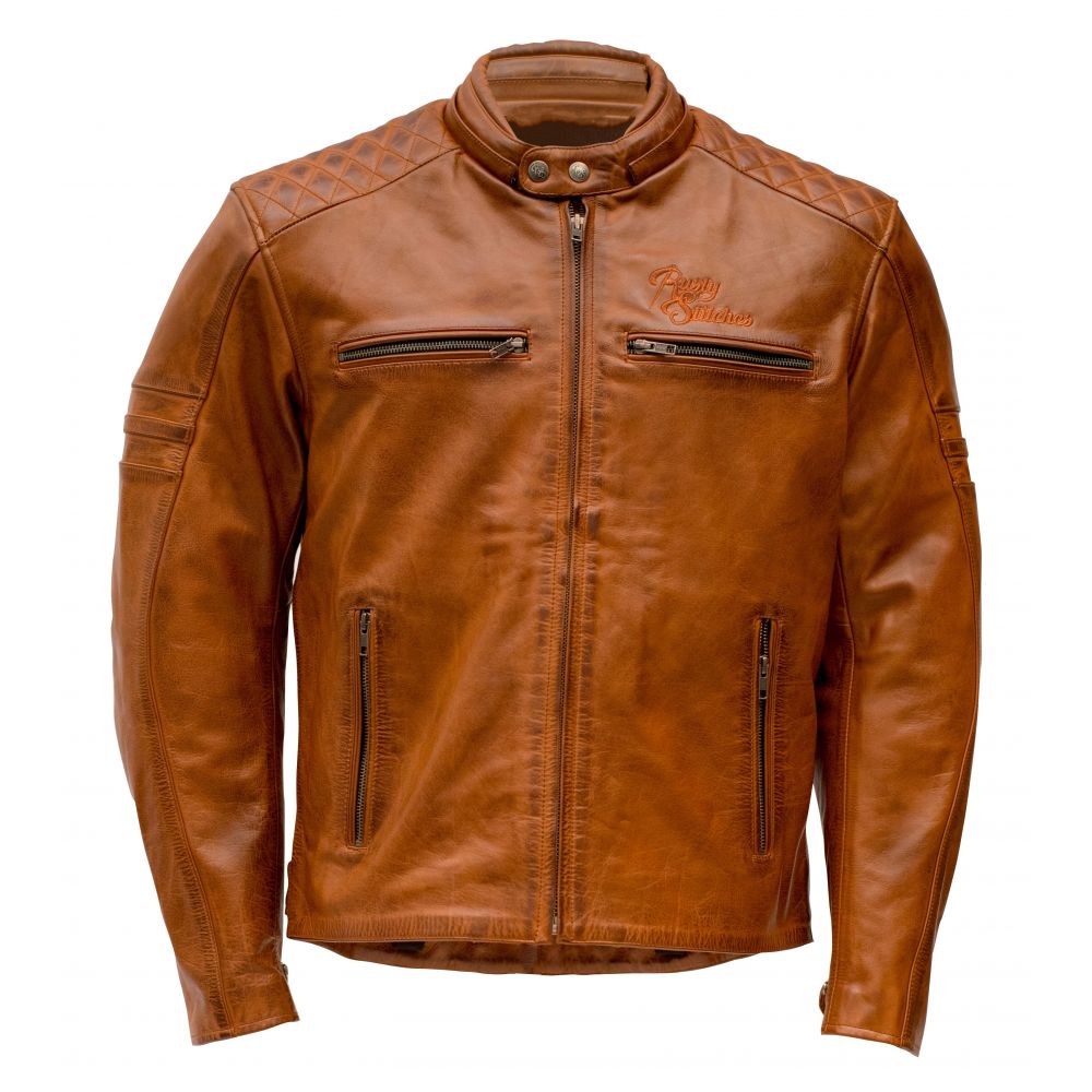 Leather Moto Jacket JARI Cognac/Brown | Rusty Stitches - Moto24