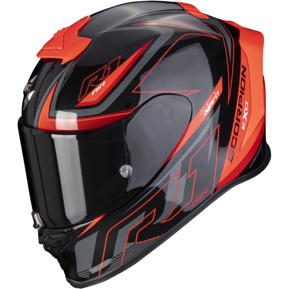 Moto Full-Face Helmet Exo-R1 Air Gaz Black Metal/Red 2022 | Scorpion Exo -  Moto24