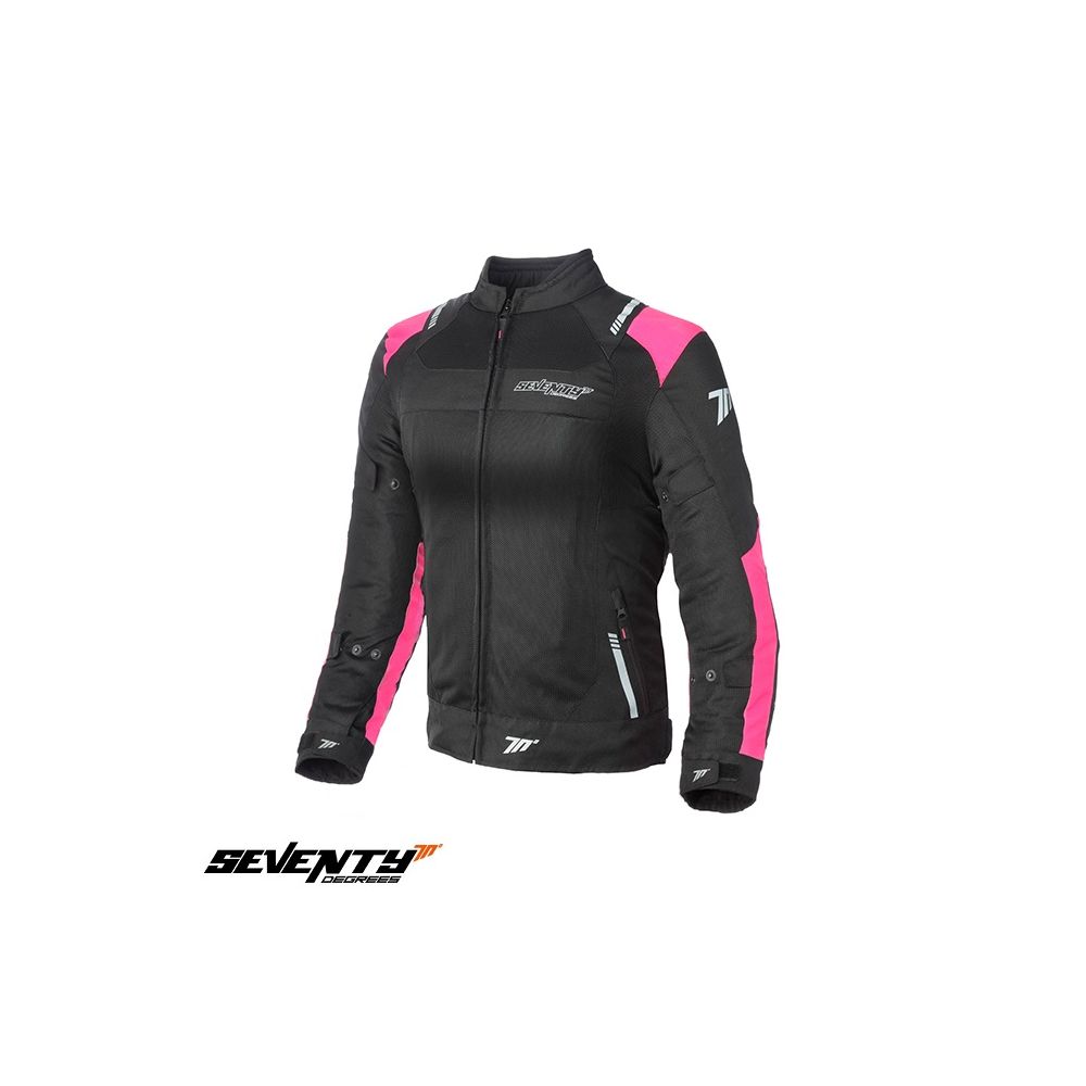 Lady Textile Moto Jacket SD-JR54 Black/Pink | Seventy - Moto24