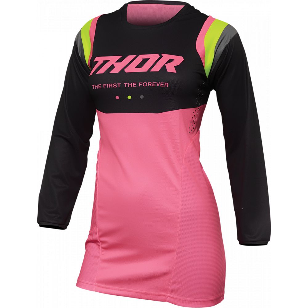 Tricou Enduro Dama Pulse Rev Charcoal/Pink | Thor - Moto24
