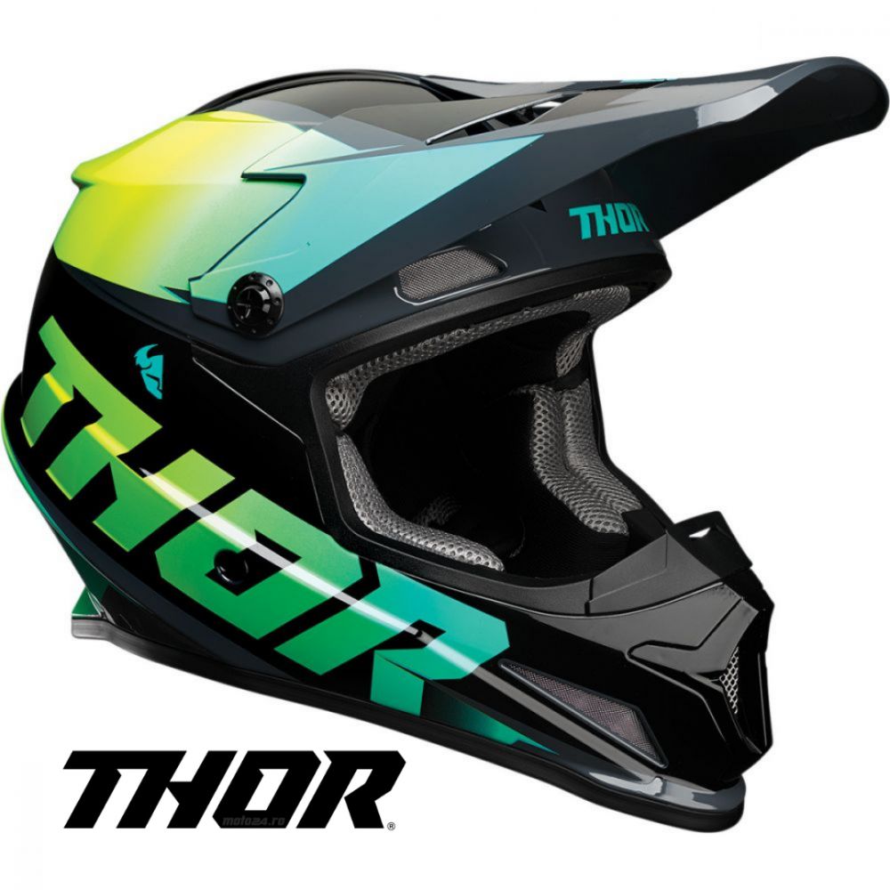 MX Sector Fader Multicolor/Green Helmet | Thor - Moto24